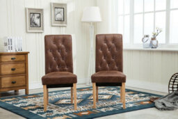 Mcc Direct Deluxe High Back Fabric Dining Chairs Brown - thumbnail 3
