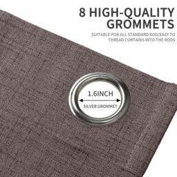 Ameha Mocha Blackout Curtain 135Gsm Thermal Eyelet Modern Blackout Window Treatment 46'x54' Noise Reducing Curtain Pair With Tie Back - thumbnail 8