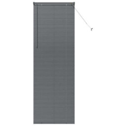 Berkfield Window Blind With Curtains Manual Dark Grey Aluminium - thumbnail 2