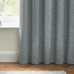 furn. Elisa Blue Slub Lined Eyelet Curtains (W)117Cm (L)137Cm, Pair - thumbnail 3