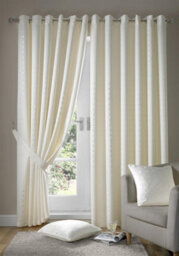Luxury Living Adiso Eyelet Ring Top Curtains Cream