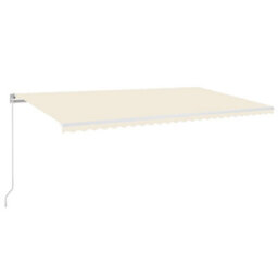 Berkfield Manual Retractable Awning With Led 600X300 Cm Cream - thumbnail 2