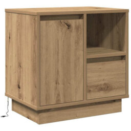 Berkfield Modern Bedside Cabinet With Led Artisan Oak 50X34,5X50 Cm - thumbnail 2