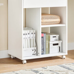 Sobuy Ask10-Nw, Home Office Mobile File Cabinet Printer Stand Side Cabinet On Wheels,wood Effect,w63Xd42Xh88 - thumbnail 4