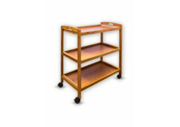 Hygrad Built to Survive Bamboo 3 Tier Kitchen Storage Rack Serving Trolley Island Cart With Wheels, Kitchen Cart, Storage Shelf With Lockable Castors - thumbnail 9