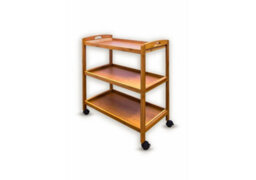 Hygrad Built to Survive Bamboo 3 Tier Kitchen Storage Rack Serving Trolley Island Cart With Wheels, Kitchen Cart, Storage Shelf With Lockable Castors - thumbnail 8