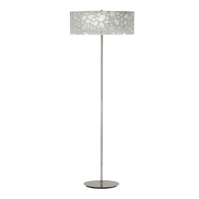 Luminosa Lighting Luminosa Lupin Floor Lamp 4 Light E27, Gloss White/polished Chrome - image 1