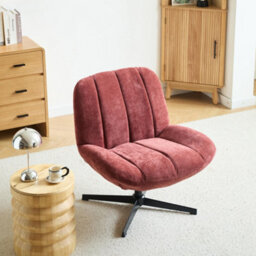 Nordlys Terracotta Fabric Swivel Lounge Chair Modern Design Style Living Room - thumbnail 4