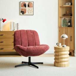 Nordlys Terracotta Fabric Swivel Lounge Chair Modern Design Style Living Room - thumbnail 3