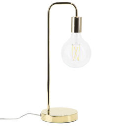 Beliani Gold Industrial Table Lamp No Shade, High-Gloss Finish, 48 Cm Height - thumbnail 3
