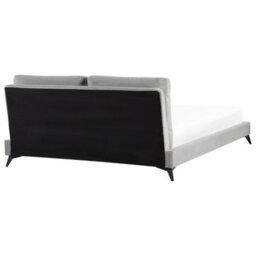 Beliani Bed Velvet Melle 180 X 200 Cm (Eu Super King) Grey - thumbnail 5