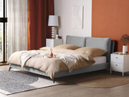 Beliani Bed Velvet Melle 180 X 200 Cm (Eu Super King) Grey - thumbnail 2