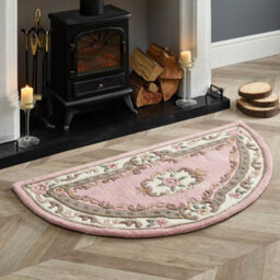 Pink Traditional Wool Rug, 25mm Thickness Floral Handmade Rug, Pink Rug For Living Room, & Dining Room-150Cm X 240Cm - thumbnail 7