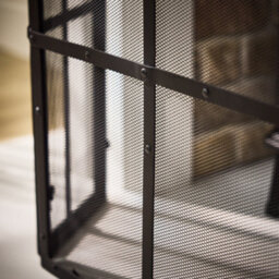 Dibor Vintage Style Blacksmith 3-Fold Fireplace Guard Fire Screen Guard With Rivets H71Cm X W102Cm - thumbnail 5