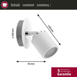 Paulmann 66717 Spotlight Tube Ip44 Max 1X10W Gu10 White/chrome 230V Metal 667.17 Ceiling Luminaire Lamp Led Ceiling Lamp - thumbnail 4