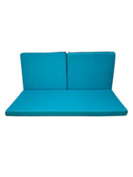 Crescent 3 Piece Replacement Set Turquoise Seat Pads Cushion Waterproof Rattan Furniture Cushions Durable Patio Garden Sofa Seat Pads - thumbnail 2