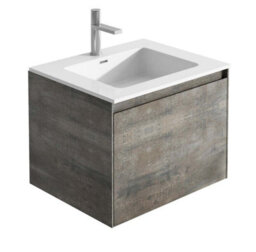 Plum&clay Rigel Metallic Wall Hung Bathroom Vanity Unit With White Basin (W)500mm (H)450mm - thumbnail 1