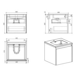 Plum&clay Rigel Metallic Wall Hung Bathroom Vanity Unit With White Basin (W)500mm (H)450mm - thumbnail 2