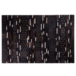 Beliani Rug Akseki Dark Brown 140 X 200 Cm Leather - thumbnail 4