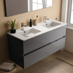Ideal Standard Eurovit+ 1200mm Wall Mounted Vanity Unit With 2 Drawers In Mid Grey - thumbnail 3