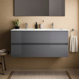 Ideal Standard Eurovit+ 1200mm Wall Mounted Vanity Unit With 2 Drawers In Mid Grey - thumbnail 2