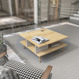 Decorotika Akya Coffee Table With Storage Oak White - thumbnail 2