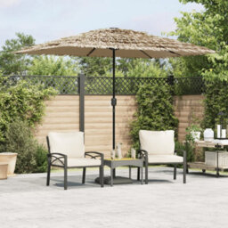 Walplus Garden Parasol With Steel Pole Brown 300X200X250 Cm - thumbnail 1