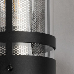 Litecraft Fowler Stainless Steel Mesh Black Outdoor Wall Light - thumbnail 5