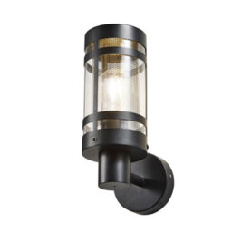 Litecraft Fowler Stainless Steel Mesh Black Outdoor Wall Light - thumbnail 2
