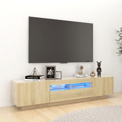 Walplus Tv Cabinet With Led Lights Sonoma Oak 180X35X40 Cm - image 1