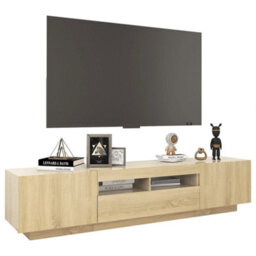 Walplus Tv Cabinet With Led Lights Sonoma Oak 180X35X40 Cm - thumbnail 6