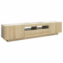 Walplus Tv Cabinet With Led Lights Sonoma Oak 180X35X40 Cm - thumbnail 7