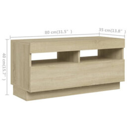 Walplus Tv Cabinet With Led Lights Sonoma Oak 180X35X40 Cm - thumbnail 9