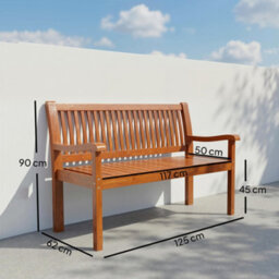Outsunny Garden Bench 2 Seater, Wooden Outdoor Bench With Waterproof Cover - thumbnail 3