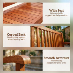 Outsunny Garden Bench 2 Seater, Wooden Outdoor Bench With Waterproof Cover - thumbnail 7