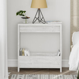 Decortie Simpi Modern Slim End Table Magazine Rack 55Cm Multipurpose White Living Room H 60Cm - thumbnail 7