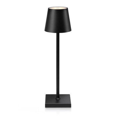 Auraglow Rechargeable Cordless Led Colour Changing Table Lamp - Mayfair - Black - image 1