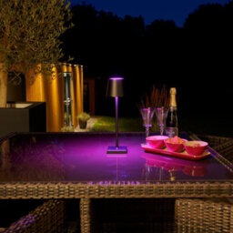 Auraglow Rechargeable Cordless Led Colour Changing Table Lamp - Mayfair - Black - thumbnail 4