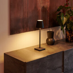 Auraglow Rechargeable Cordless Led Colour Changing Table Lamp - Mayfair - Black - thumbnail 2
