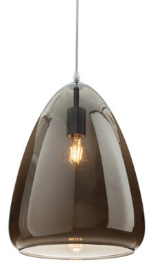 Luminosa Lighting Luminosa Willis Dome Pendant Light Chrome With Smoked Glass