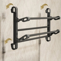 50Cm 2 Tier Wall Mount Shoe Rack Bathroom Slipper Storage Shelf - thumbnail 2