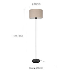 Eglo Feniglia Natural Linen Drum-Shaped Floor Lamp - thumbnail 3