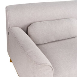 Beliani Corner Sofa 3 Seater Simos Fabric Light Grey Right Hand - thumbnail 6