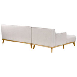 Beliani Corner Sofa 3 Seater Simos Fabric Light Grey Right Hand - thumbnail 5