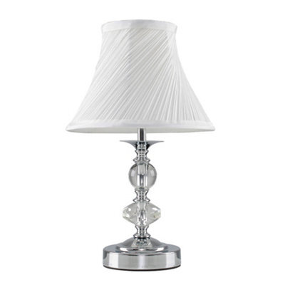 Valuelights Jaigier Modern Polished Chrome Touch Table Lamp With White Pleated Shade - image 1