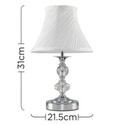 Valuelights Jaigier Modern Polished Chrome Touch Table Lamp With White Pleated Shade - thumbnail 9