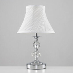 Valuelights Jaigier Modern Polished Chrome Touch Table Lamp With White Pleated Shade - thumbnail 4