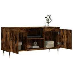 Berkfield Sturdy Tv Cabinet Smoked Oak 104X35X50 Cm Engineered Wood - thumbnail 4