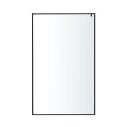 GoodHome Ezili Matt Black Clear Toughened Safety Glass Minimal Frame Walk-In Wet Room Glass Screen (H)195Cm (W)119Cm - thumbnail 2