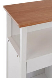 Orsina Compact Design White And Bamboo Top 1 Drawer Kitchen Trolley, Sturdy Kitchen Trolley For Entertaining Guests - thumbnail 5